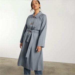 Everlane Gathered Drape Trench Coat in Smoke